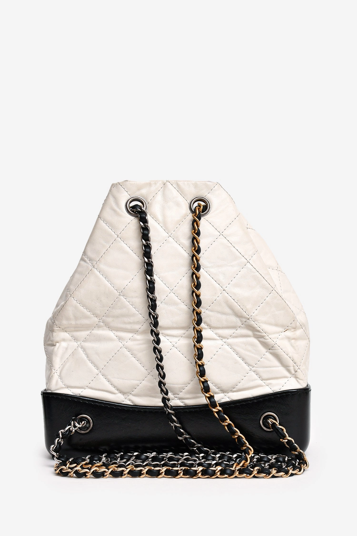Pre-Loved Chanel 2018 White/Black Gabrielle Backpack