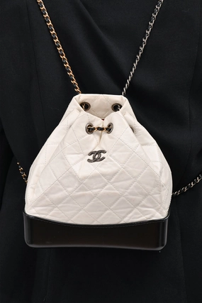 Pre-Loved Chanel 2018 White/Black Gabrielle Backpack