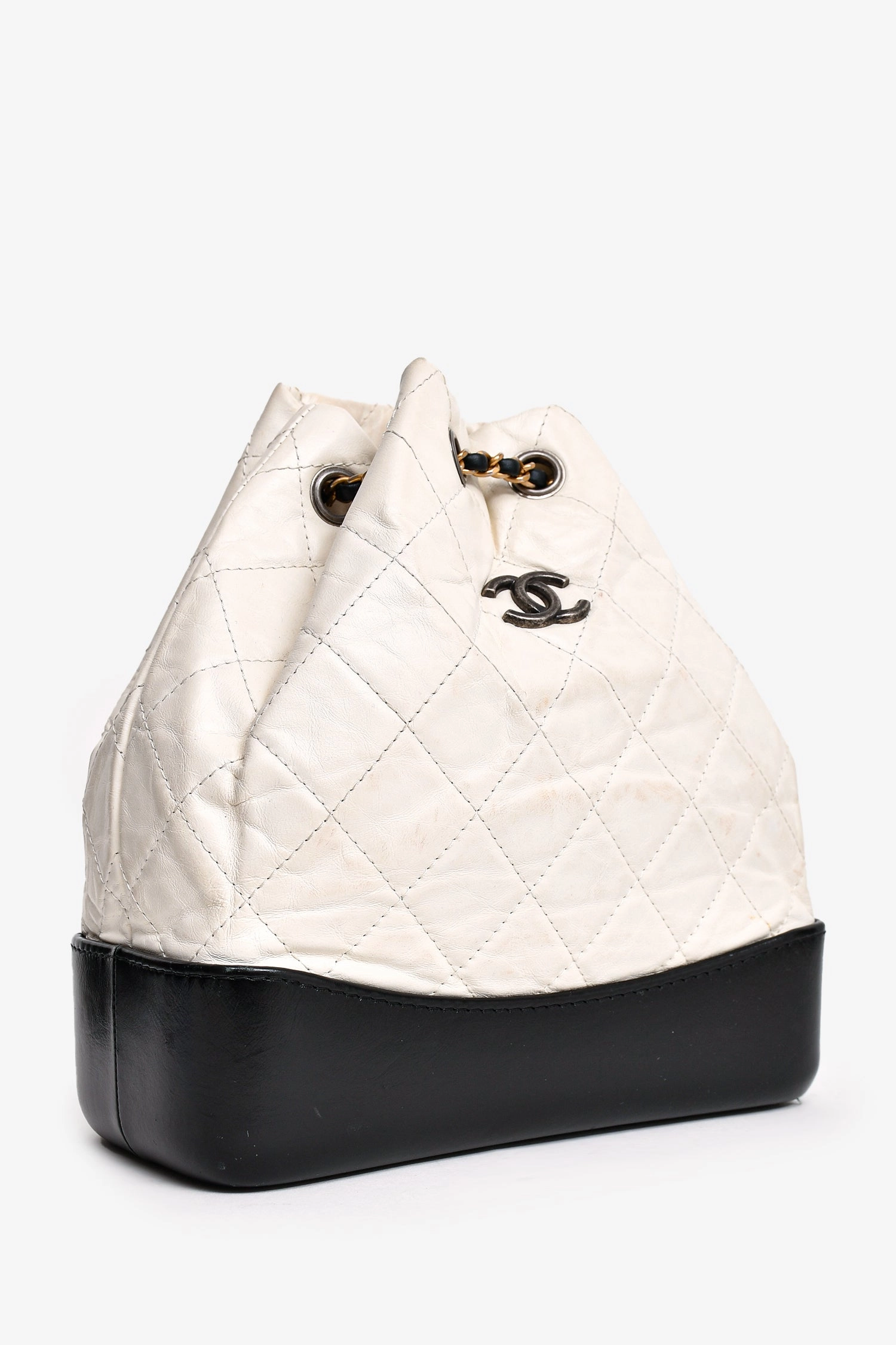 Pre-Loved Chanel 2018 White/Black Gabrielle Backpack