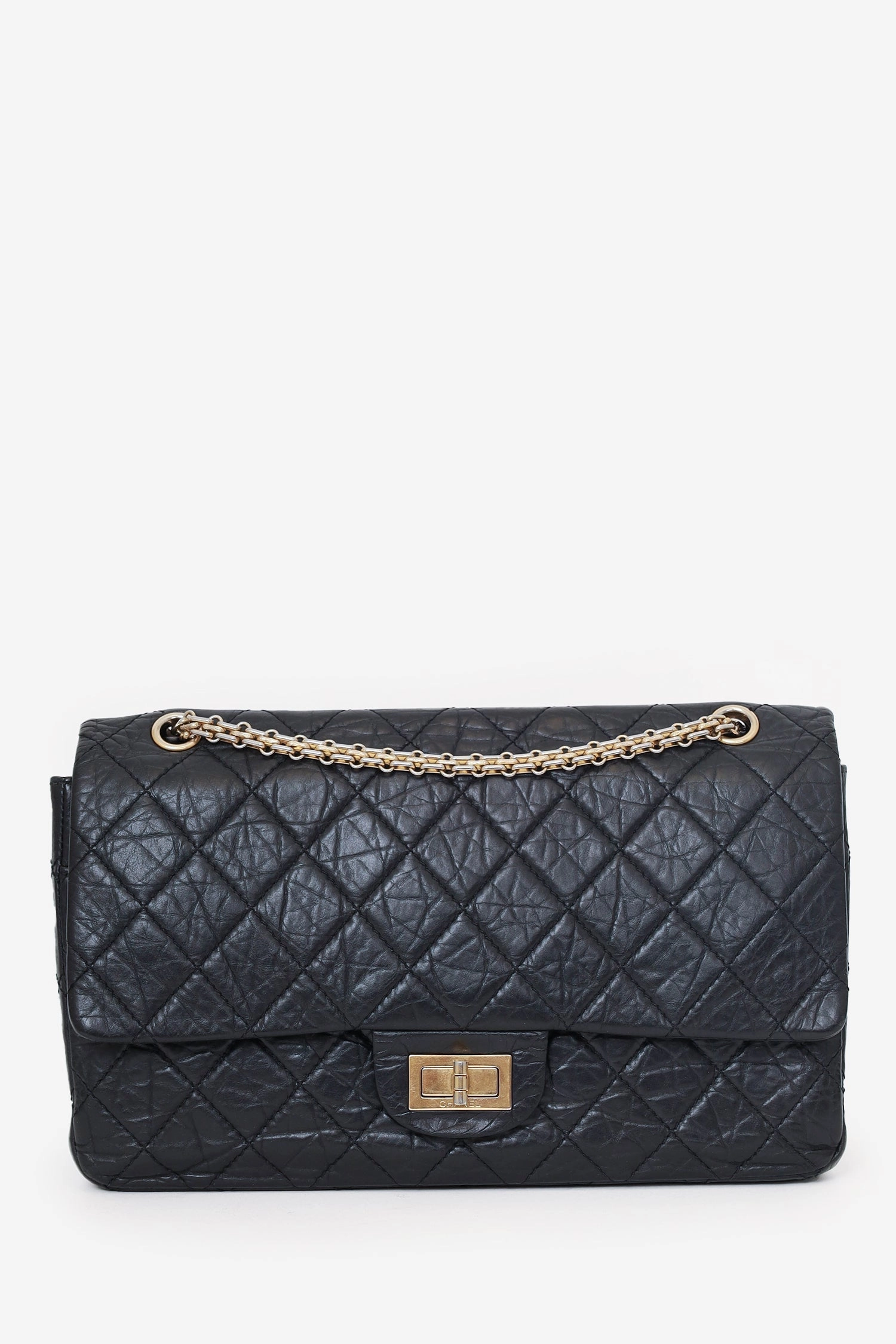 Pre-Loved Chanel Black Quilted Aged Calfskin Large Reissue 255 Shoulder Bag
