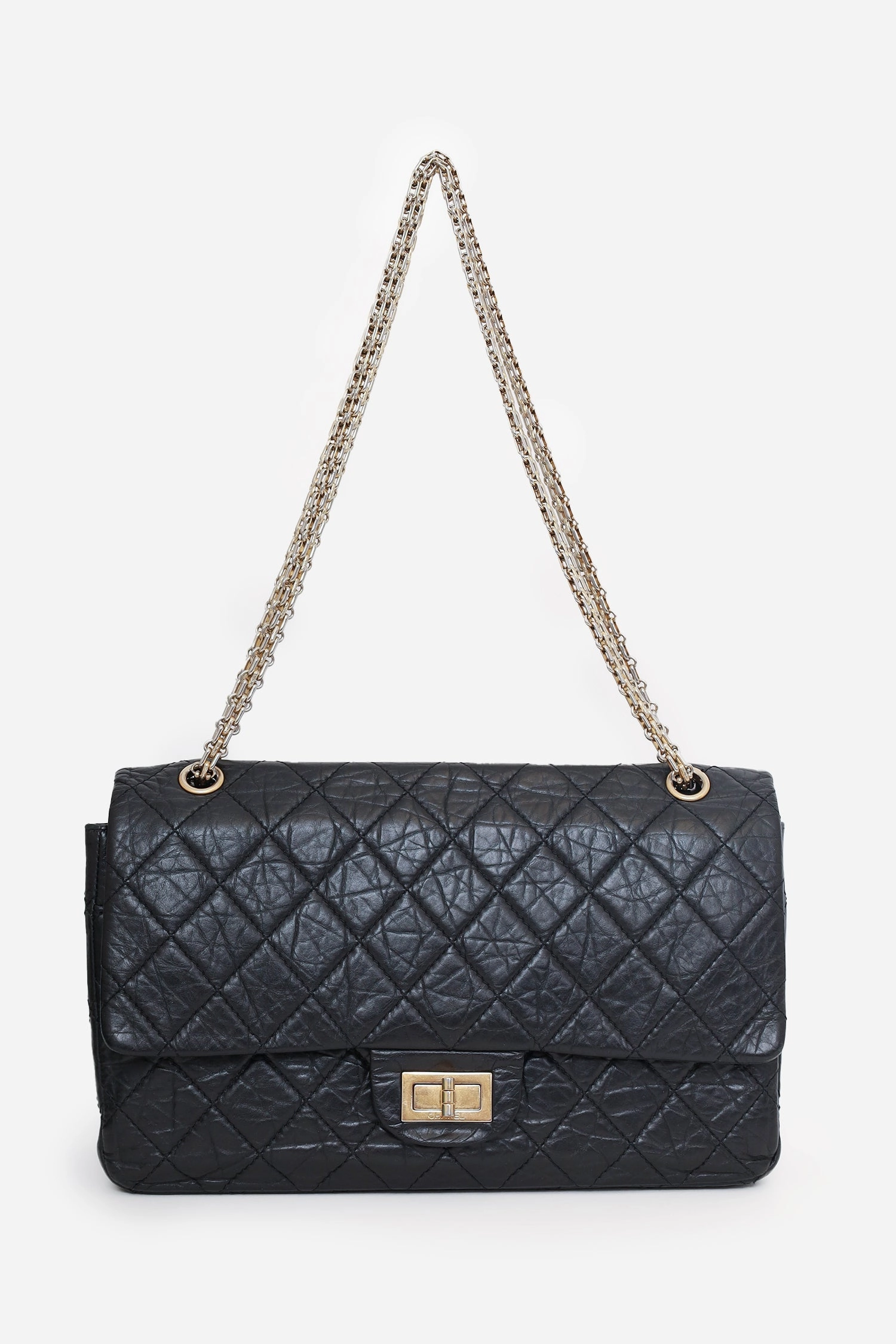 Pre-Loved Chanel Black Quilted Aged Calfskin Large Reissue 255 Shoulder Bag