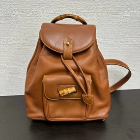 Pre-loved Gucci Bamboo Backpack V Brown Leather Backpack