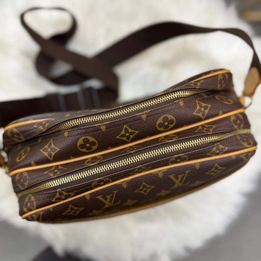 Preloved Louis Vuitton Monogram Reporter Bag Brown Canvas Shoulder Bag