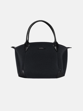 Pretty Apple Skin & Nylon Shoulder Bag | Black