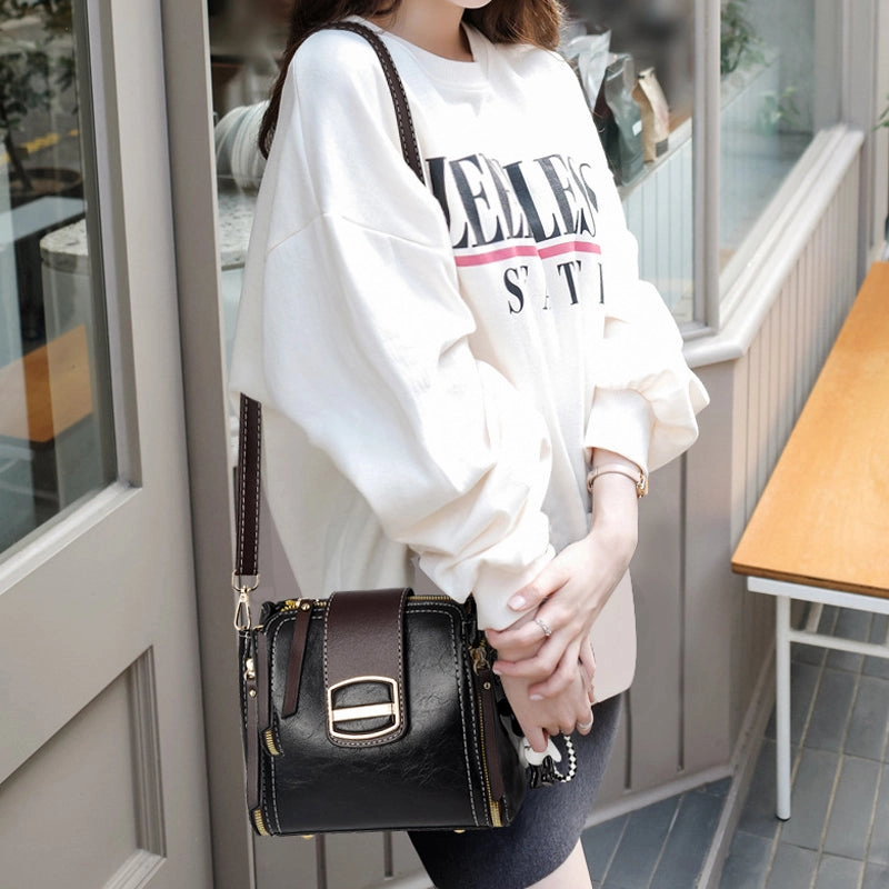 PU Leather Bucket Shoulder Bag