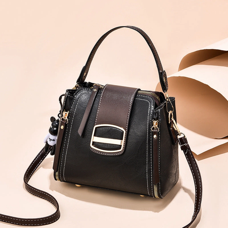 PU Leather Bucket Shoulder Bag