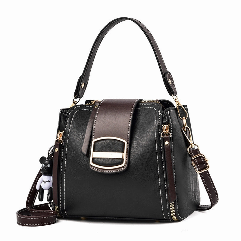 PU Leather Bucket Shoulder Bag