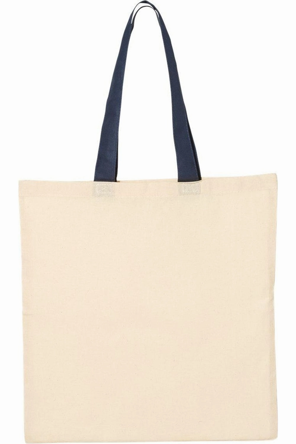 Q-Tees Economical Tote with Contrast-Color Handles