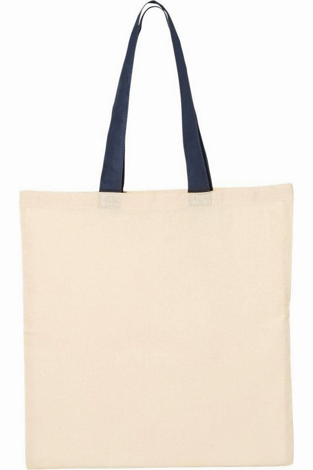 Q-Tees Economical Tote with Contrast-Color Handles
