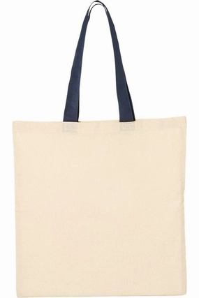 Q-Tees Economical Tote with Contrast-Color Handles