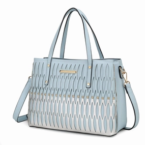 Quinn Triple Compartment Color Block Tote Bag