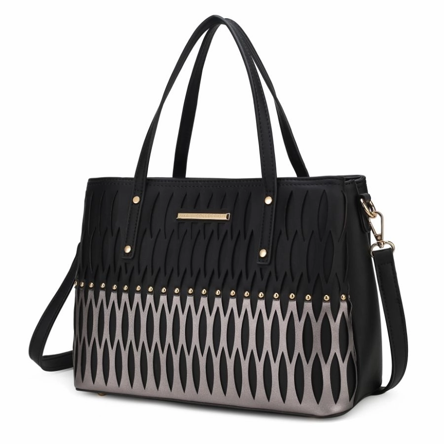 Quinn Triple Compartment Color Block Tote Bag