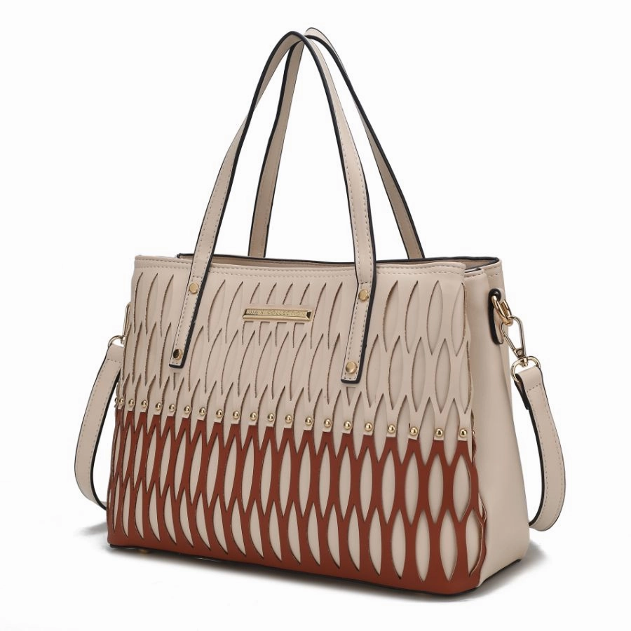Quinn Triple Compartment Color Block Tote Bag