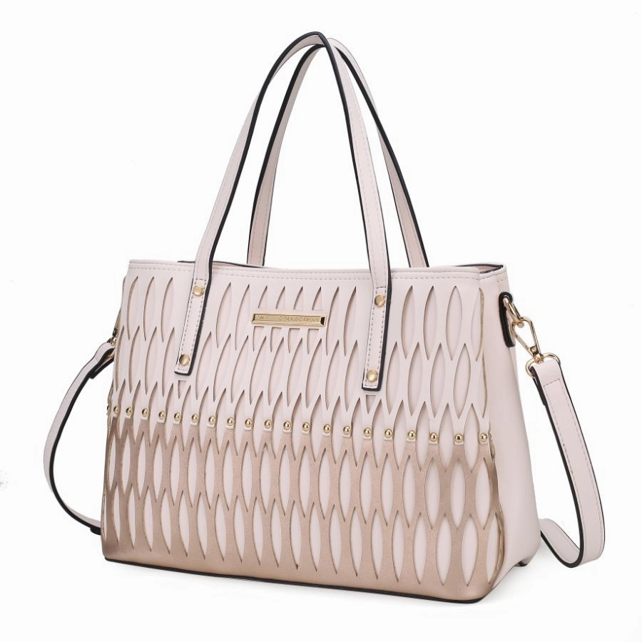 Quinn Triple Compartment Color Block Tote Bag