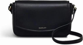 RADLEY London River Road Women's Mini Leather Flapover Phone Crossbody Bag, Black
