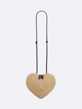 Raffia heart bag