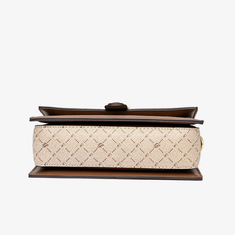 Retro Accordion PVC Handbag with Classic Print