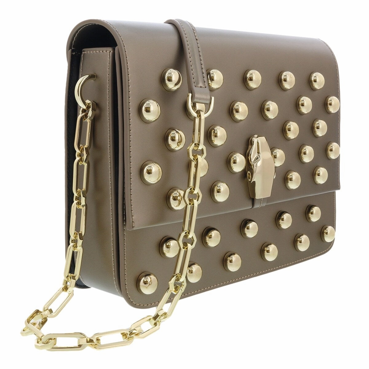 Roberto Cavalli HXLPGX 102 Bronze Studded Large Shoulder Bag for womens