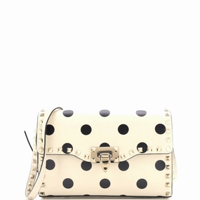 Rockstud Flip Lock Flap Bag Printed Leather Medium