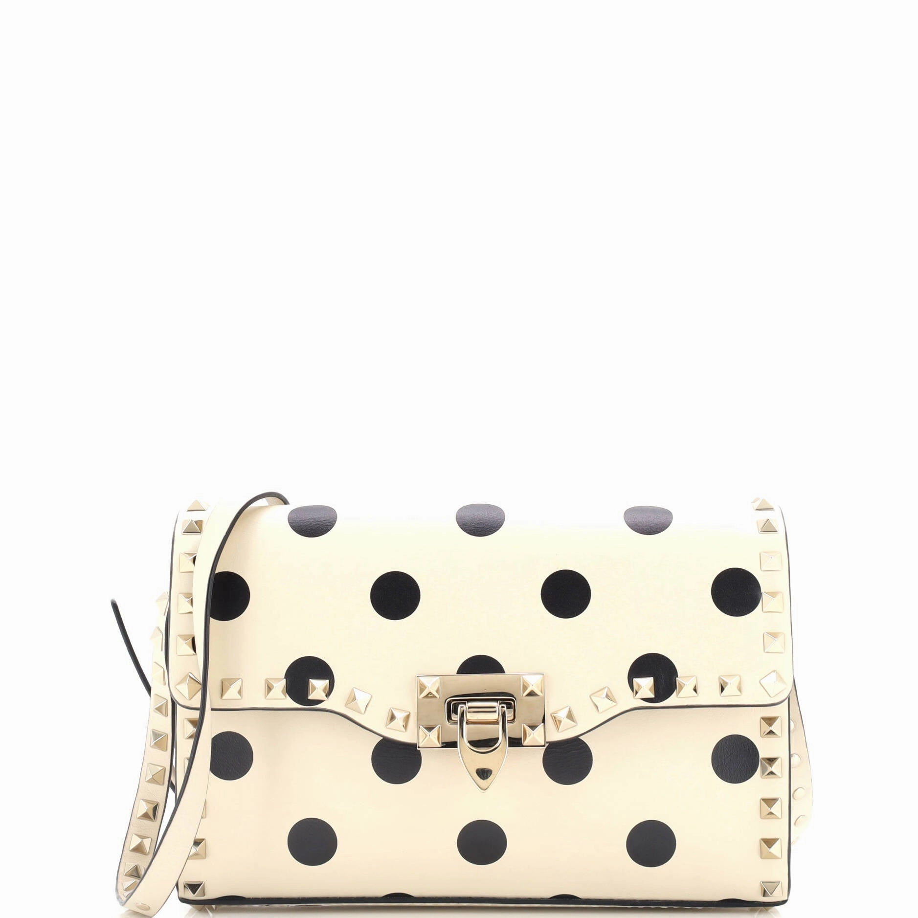 Rockstud Flip Lock Flap Bag Printed Leather Medium