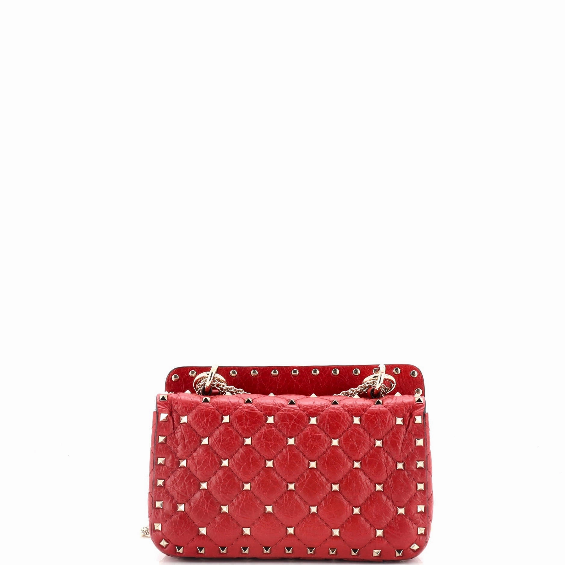 Rockstud Spike Flap Bag Crystal Embellished Quilted Leather Small