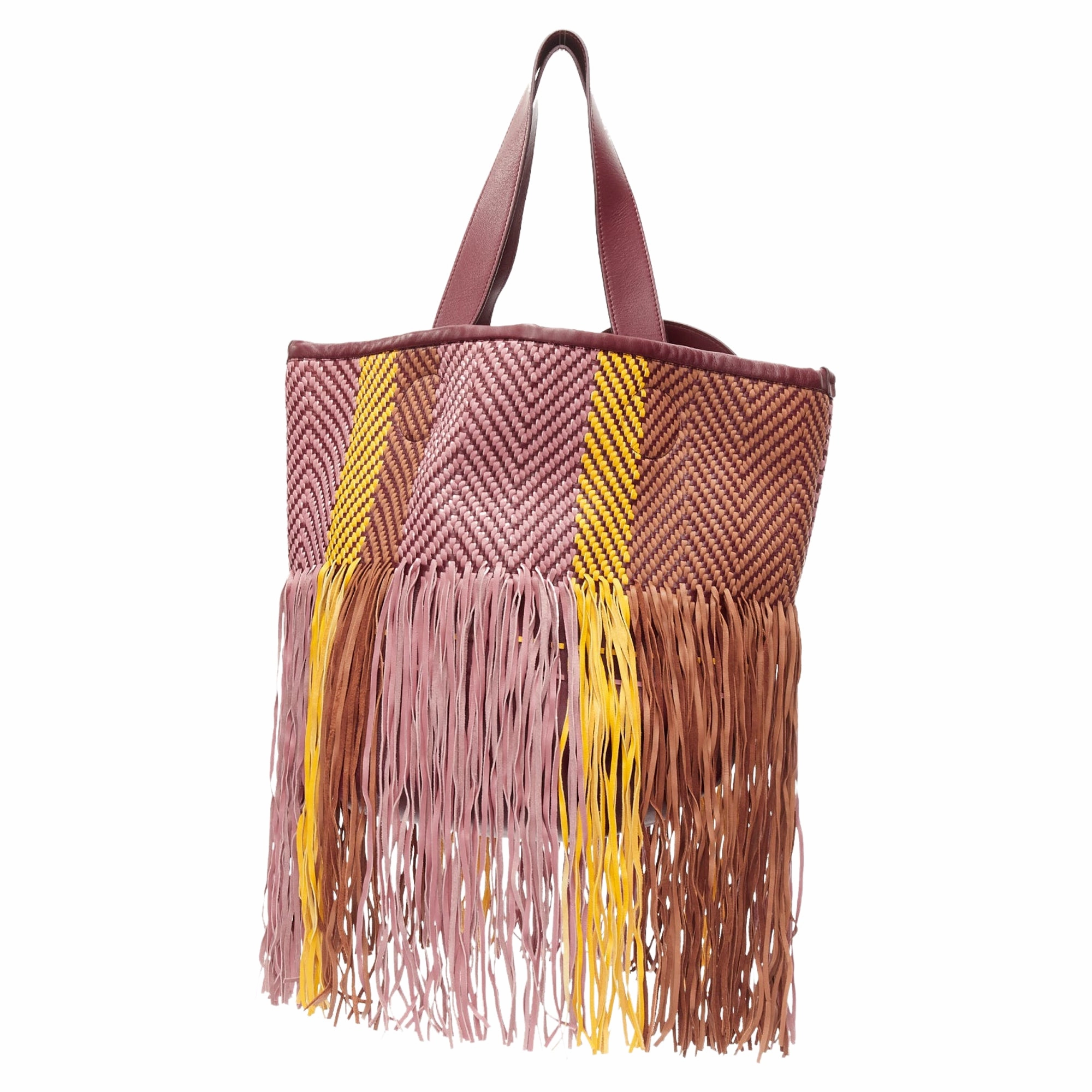 Roksanda Eider Calfskin Leather Woven Fringe Large Bag