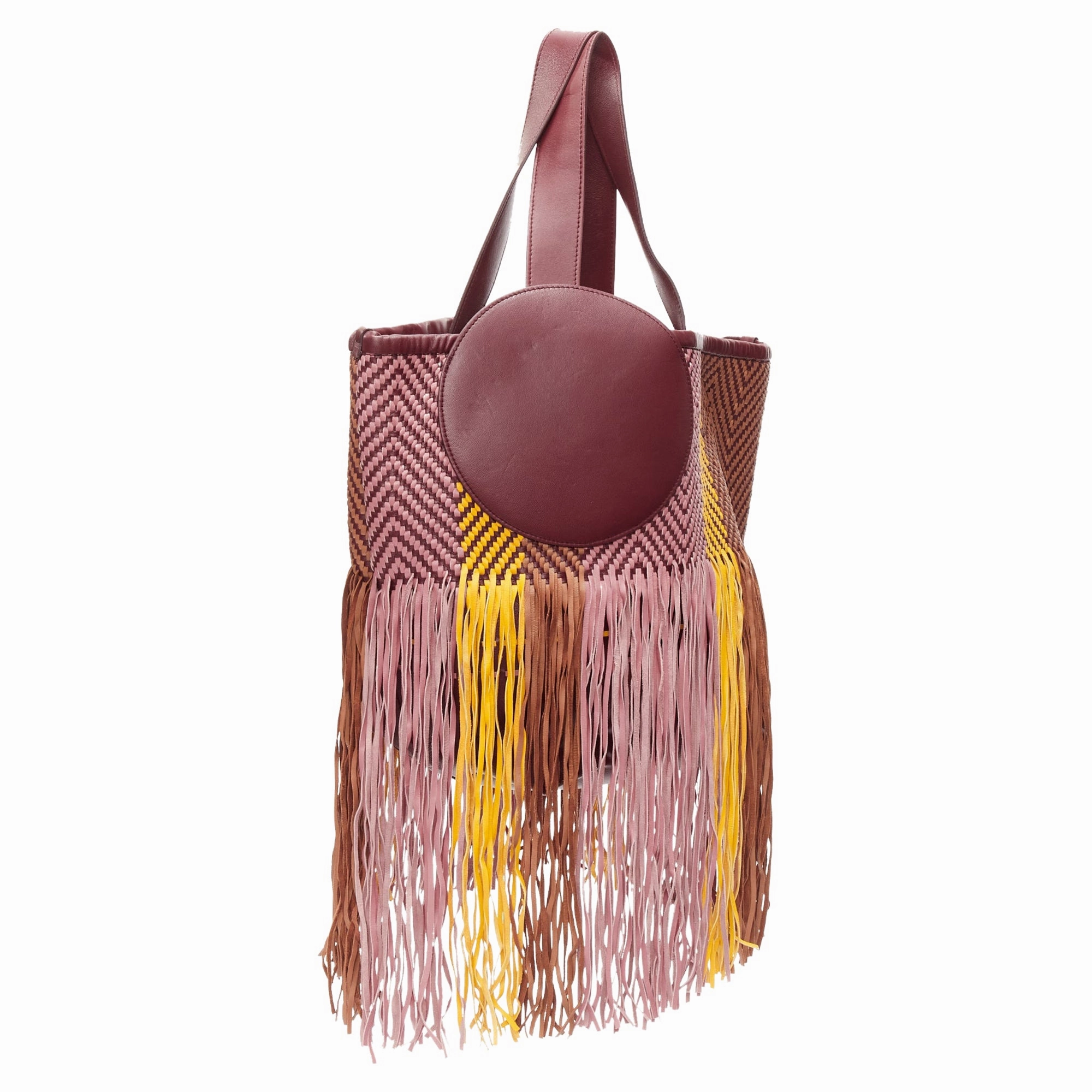 Roksanda Eider Calfskin Leather Woven Fringe Large Bag