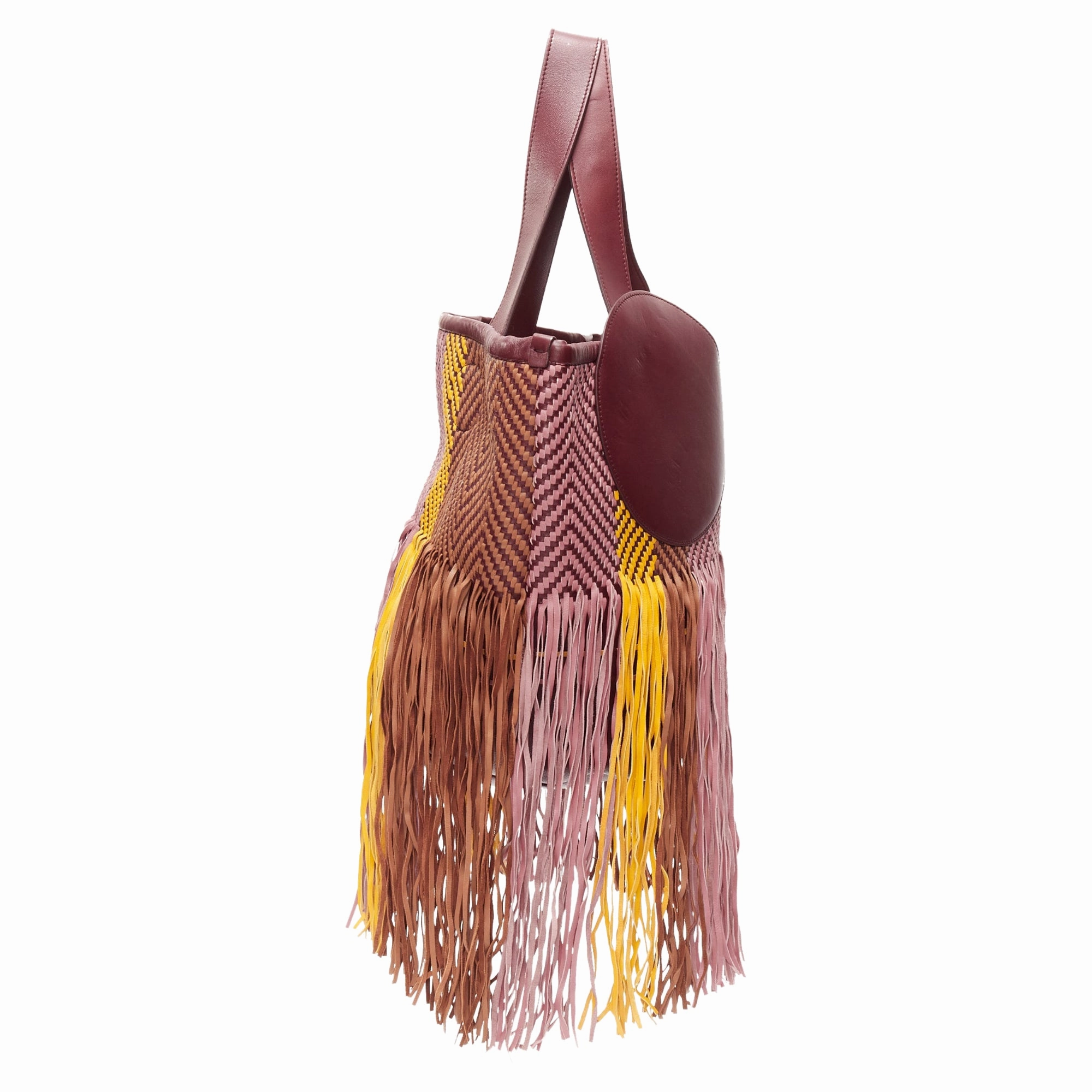 Roksanda Eider Calfskin Leather Woven Fringe Large Bag