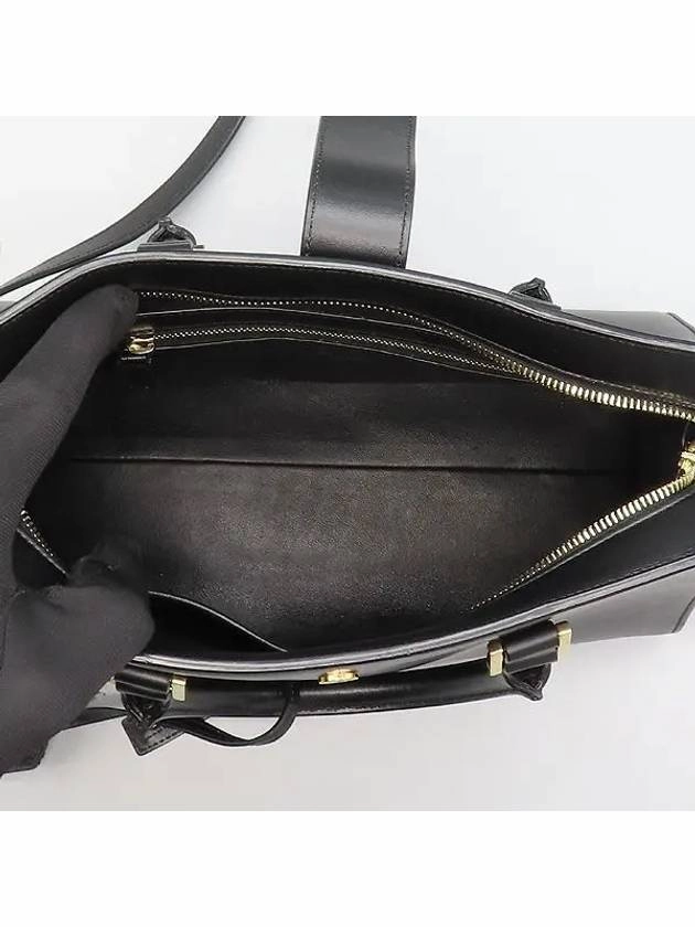 Saint Laurent 672667 Black leather cabas gold logo tote bag shoulder strap 2WAY