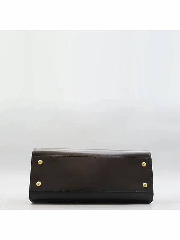 Saint Laurent 672667 Black leather cabas gold logo tote bag shoulder strap 2WAY