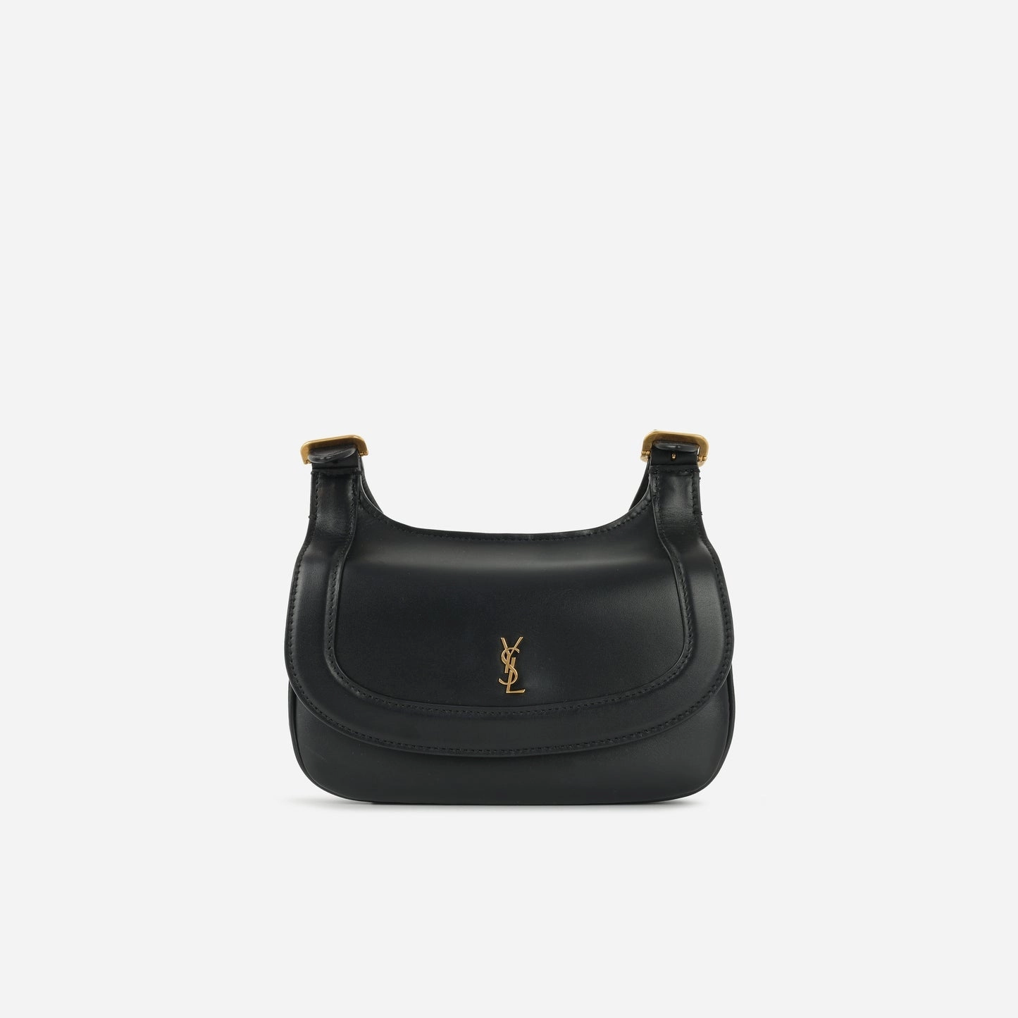 Saint Laurent - Mini Charlie Bag - Black Smooth Calfskin GHW - Pre-Loved