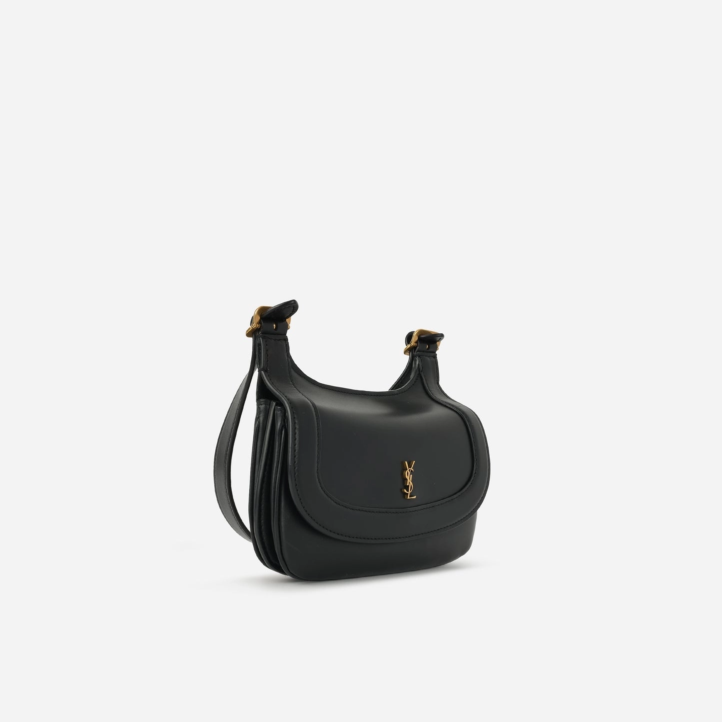 Saint Laurent - Mini Charlie Bag - Black Smooth Calfskin GHW - Pre-Loved