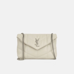 Saint Laurent - Mini Lou Puffer Bag - Blanc Vintage SHW - Pre-Loved