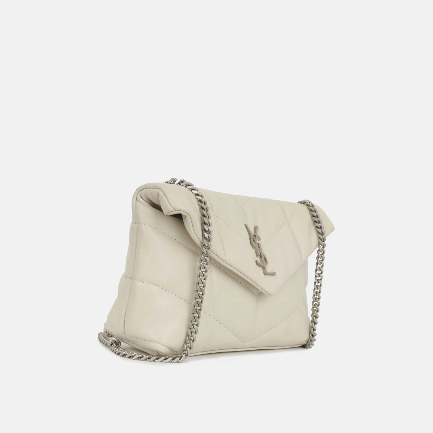 Saint Laurent - Mini Lou Puffer Bag - Blanc Vintage SHW - Pre-Loved