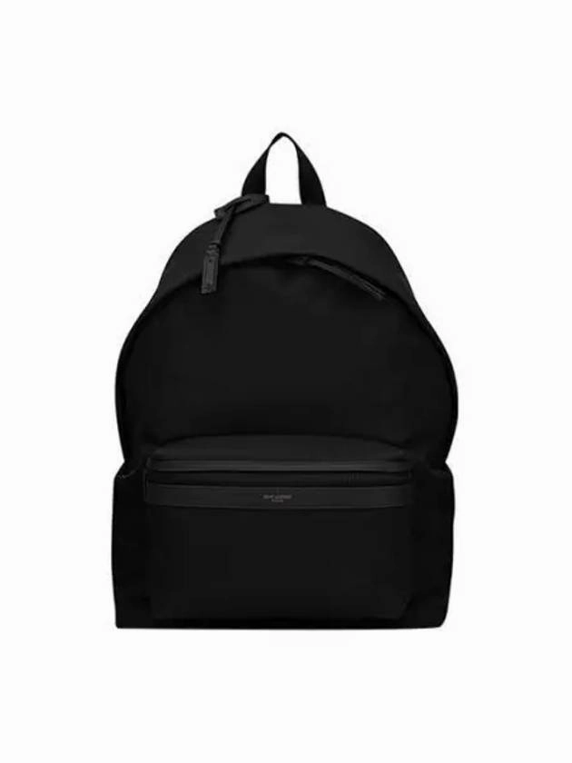 Saint Laurent City Leather Trim Backpack Black