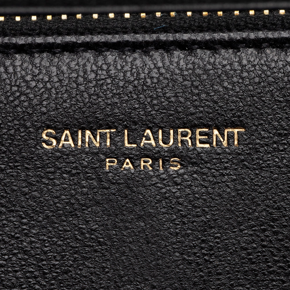 Saint Laurent Diamond Quilted Leather Monogram Angie Small Shoulder Bag (SHF-22533)