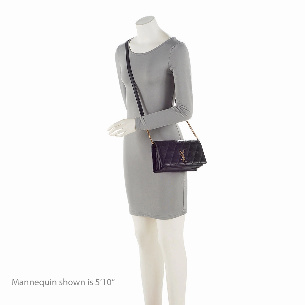 Saint Laurent Diamond Quilted Leather Monogram Angie Small Shoulder Bag (SHF-22533)