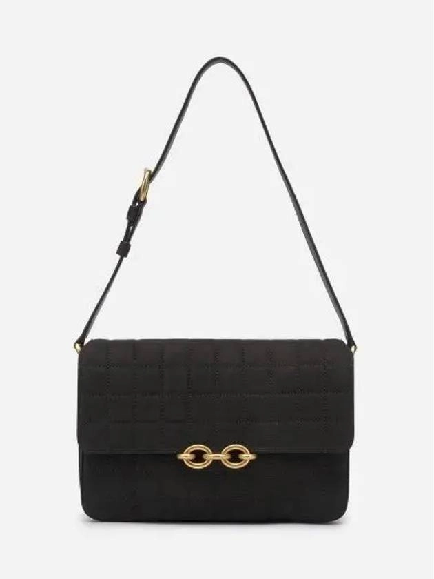 Saint Laurent Le Maillon Quilting Satchel Shoulder Bag Black