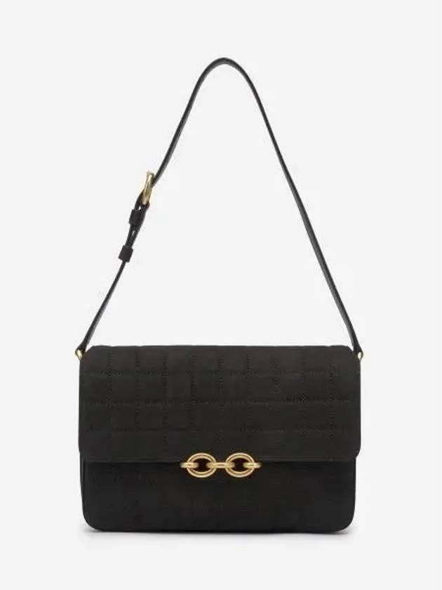 Saint Laurent Le Maillon Quilting Satchel Shoulder Bag Black