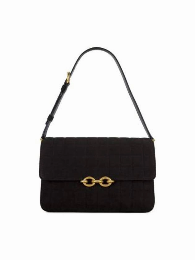 Saint Laurent Le Maillon Quilting Satchel Shoulder Bag Black