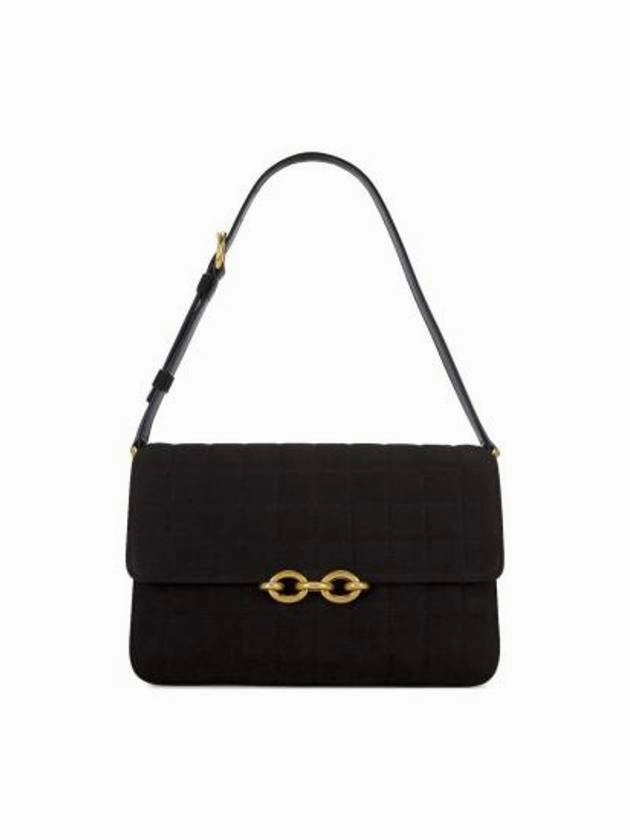 Saint Laurent Le Maillon Quilting Satchel Shoulder Bag Black