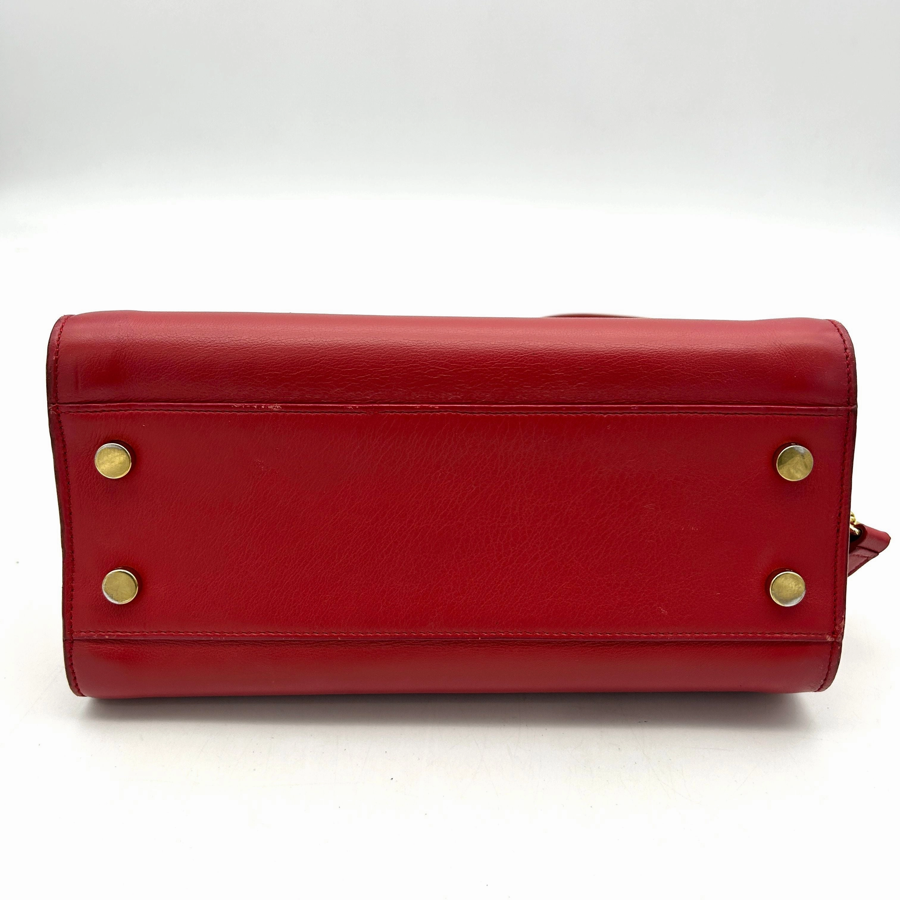 Saint Laurent Leather Shoulder Bag Small - Red Handle Bags, Handbags LA18413