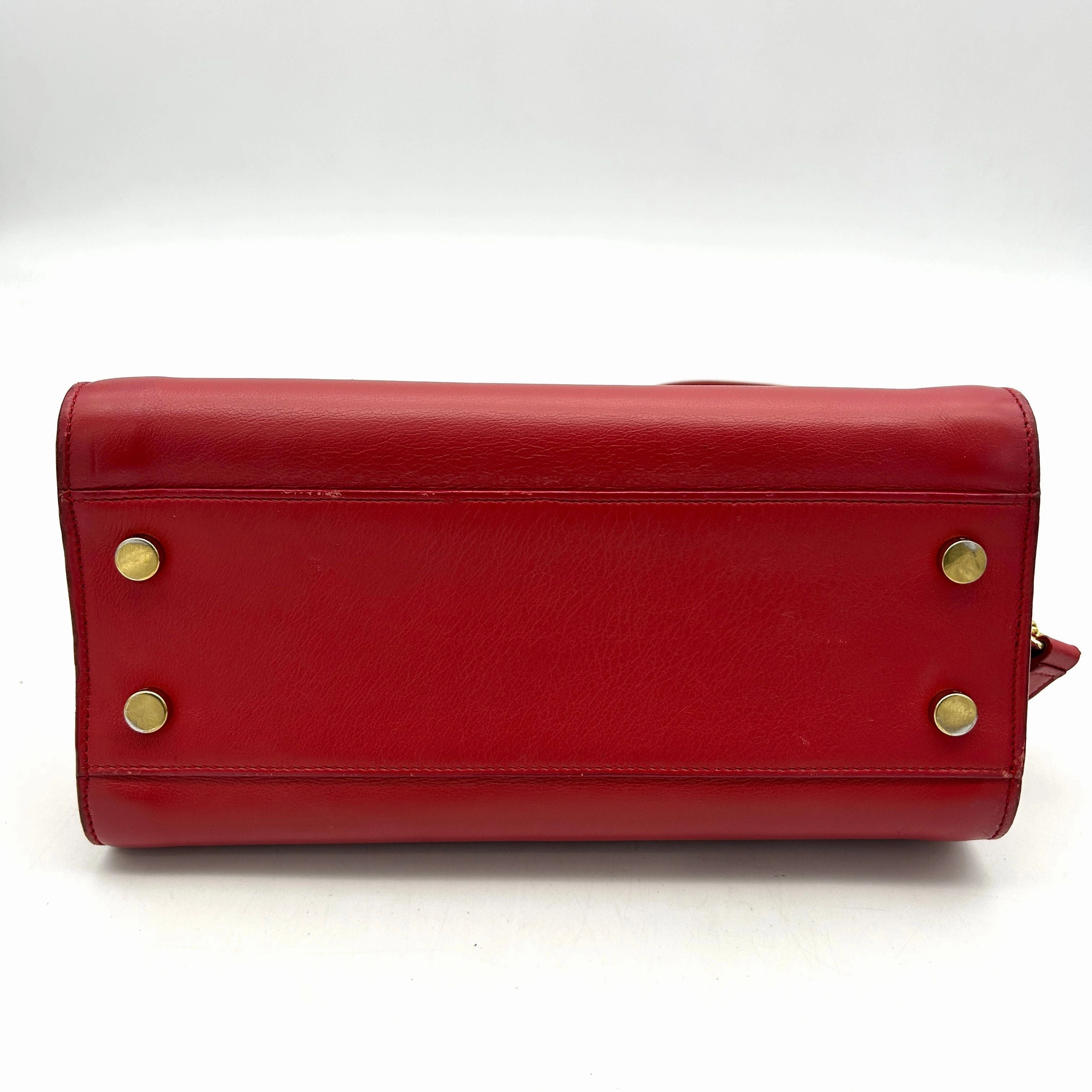 Saint Laurent Leather Shoulder Bag Small - Red Handle Bags, Handbags LA18413