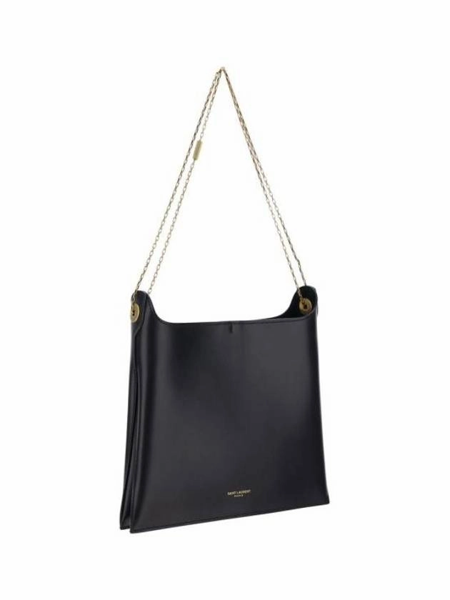 Saint Laurent Logo Print Shoulder Bag Black