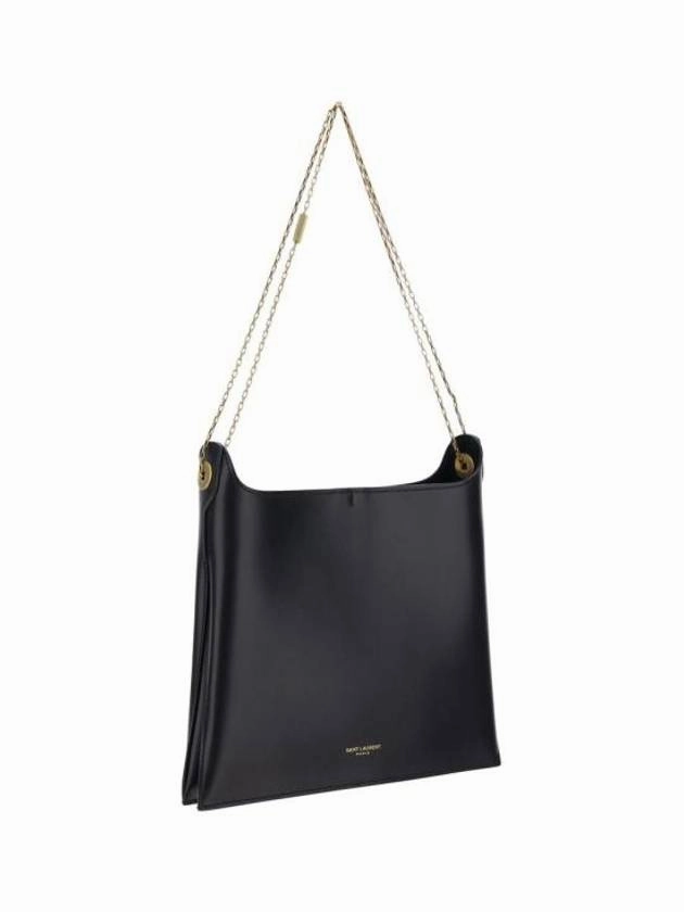 Saint Laurent Logo Print Shoulder Bag Black