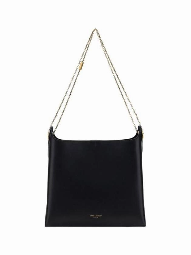 Saint Laurent Logo Print Shoulder Bag Black
