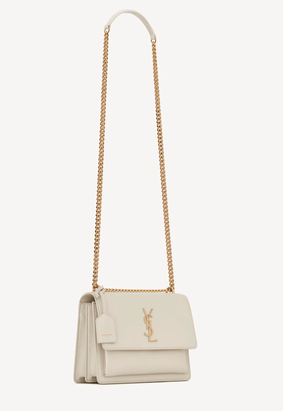 Saint Laurent Medium Sunset Shoulder Bag white