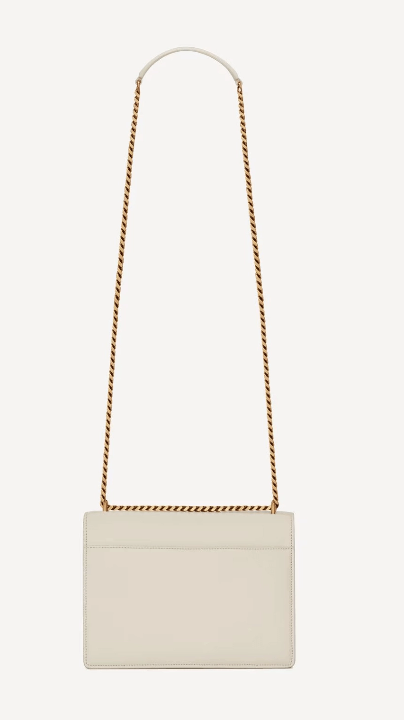 Saint Laurent Medium Sunset Shoulder Bag white