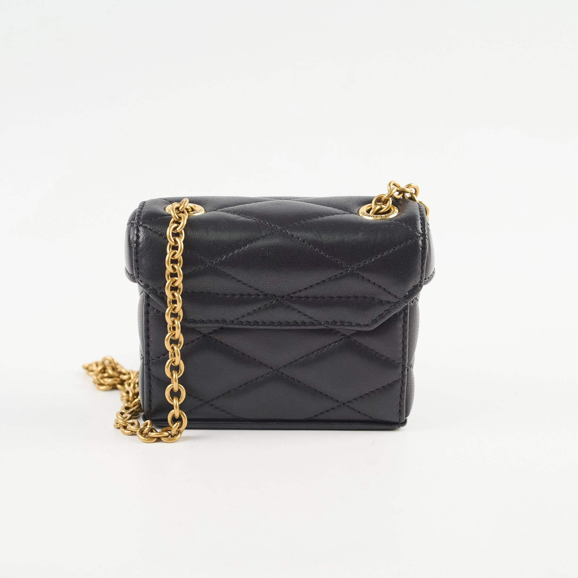 Saint Laurent Micro June Leather Crossbody Black