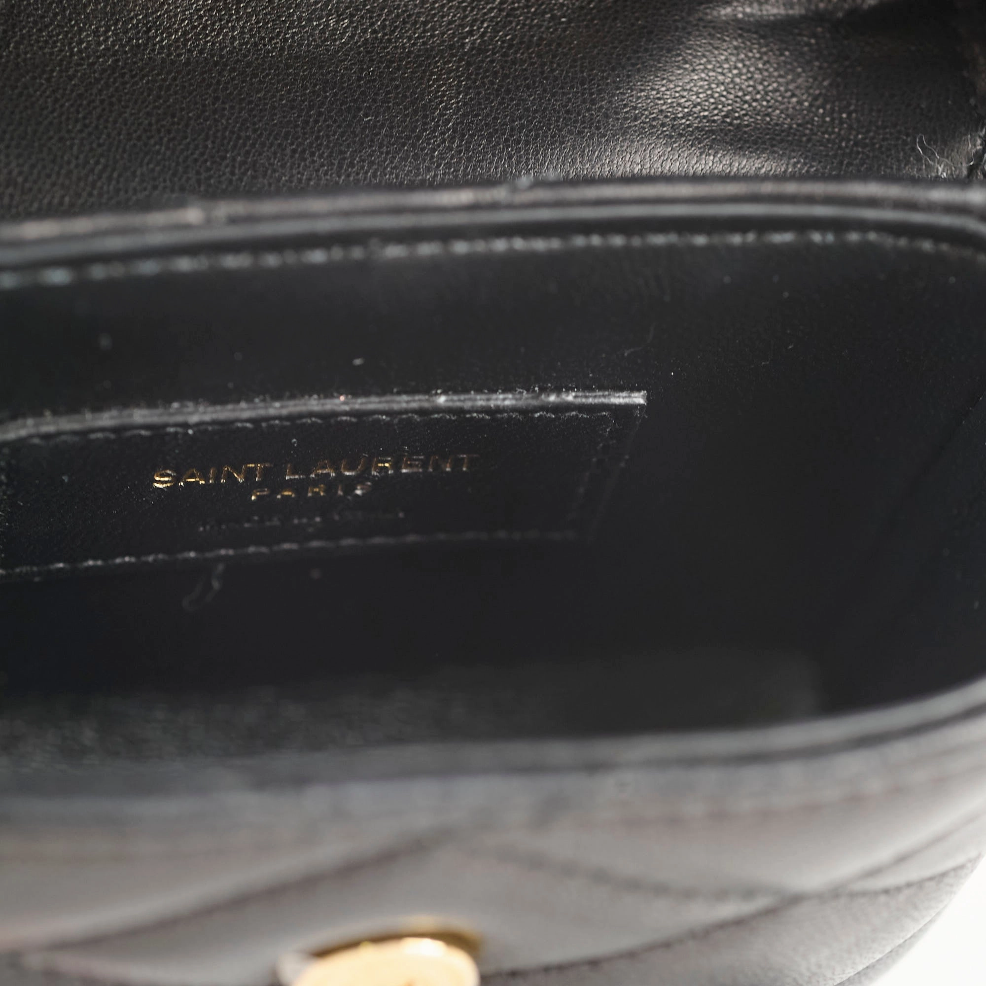 Saint Laurent Micro June Leather Crossbody Black